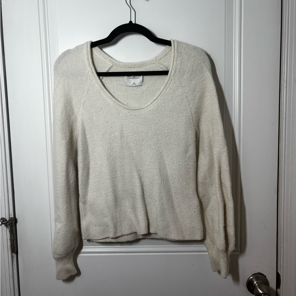 Abercrombie & Fitch Cream Scoop Neck Sweater